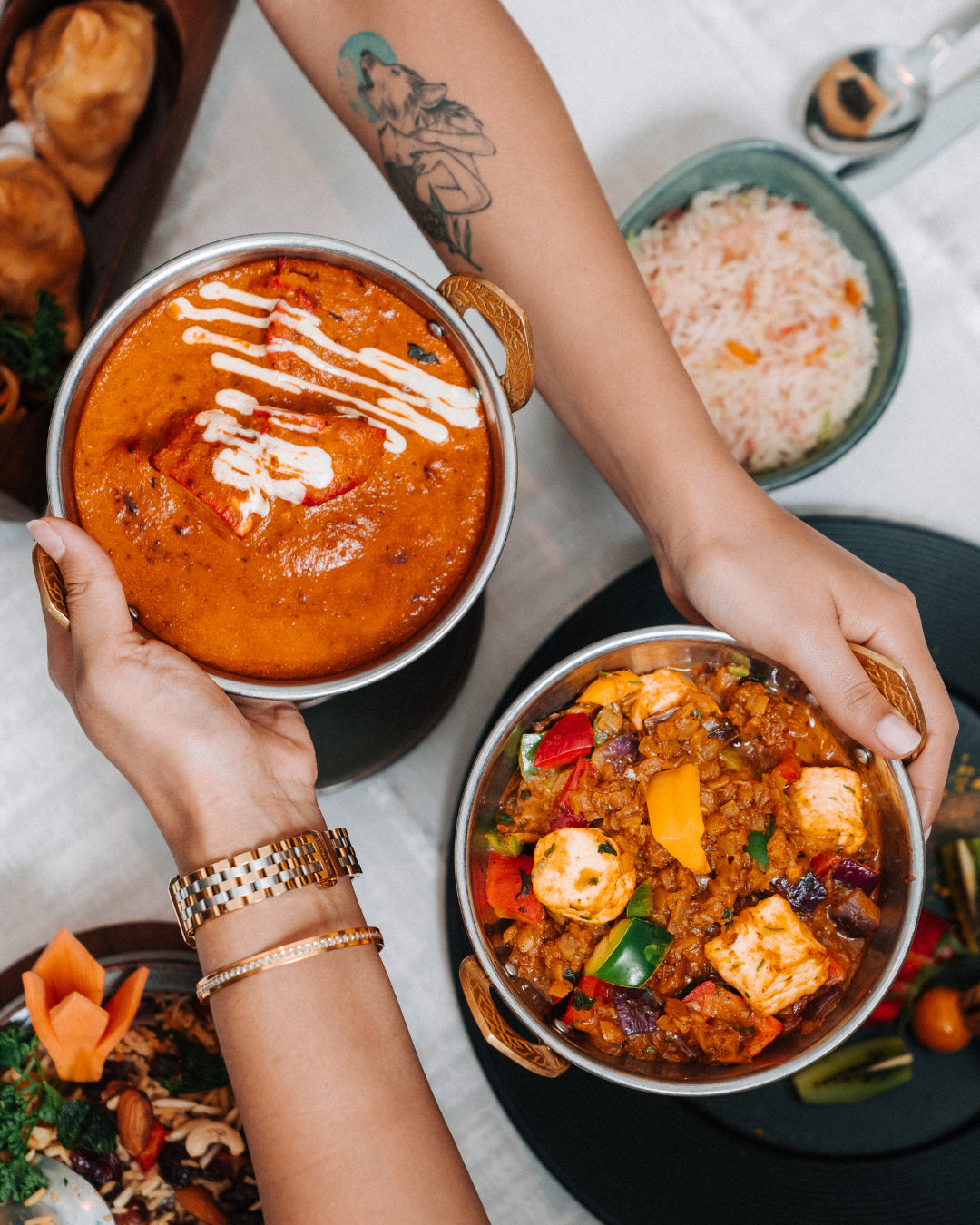 Dal Makhani and vegetable curry from above